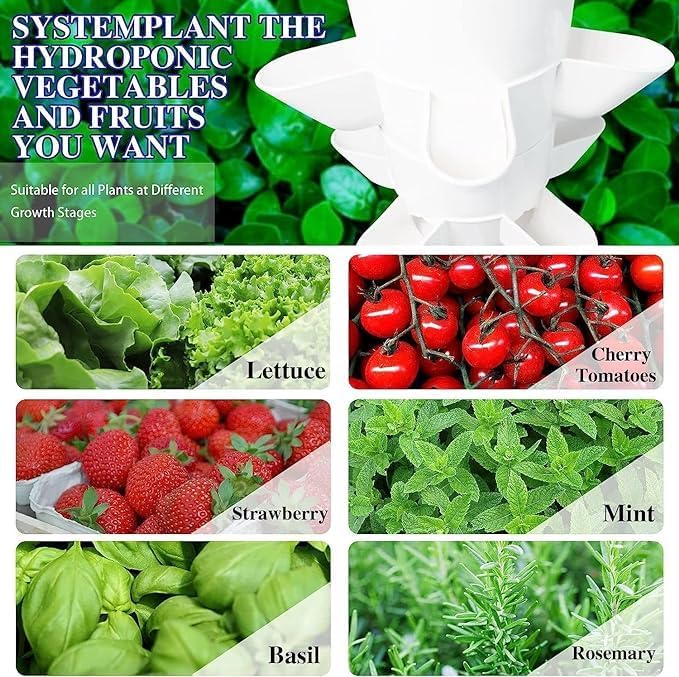 Hydroponics Growing System 15 Layer 45 Holes Indoor hydroponic Grow Sys 45-Hole Plant Machine with Led Grow Llight Hydroponic Tower Growing sy Grow Sys Hydroponic Growing Sys Kits