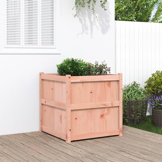 Wooden Raised Garden Bed Garden Planter Box Outdoor Wood Raised Garden Bed for Planting Plants Vegetables 27.6x27.6x27.6 Solid Wood Douglas-240