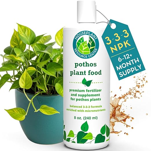 Pothos Fertilizer – Liquid Plant Food for Strong Roots Healthy Growth &amp Lush Foliage – 3-3-3 NPK Formula with Sea Kelp Humic &amp Fulvic Acid – Essential Nutrients for Neon Pothos or Devil’s Iv