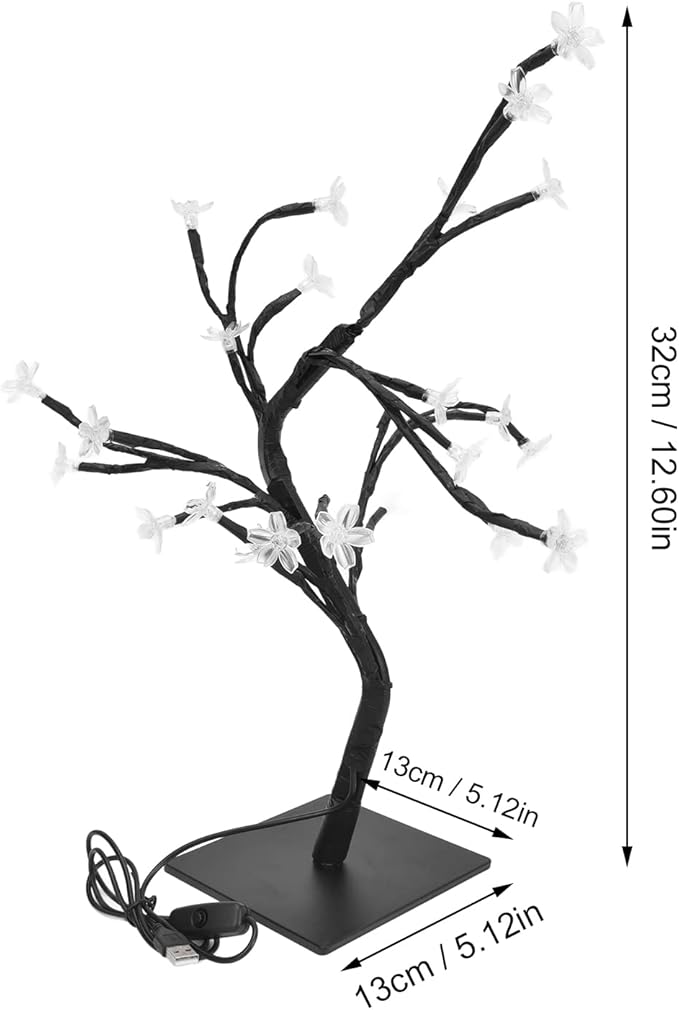 Lamp LED Cherry Tree Lamp USB ed Bonsai with 24 Warm White LEDs ficial Tree Lamp for Home G Pla Base with ible Branches