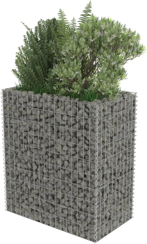 Gabion Raised BedOutdoor Garden GabionsStone BasketsPlanters Raised Vegetable BedsGarden DecorationGalvanized Steel 35.4x19.7x39.4