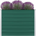 Raised Garden Bed 39.4x39.4x30.3 Galvanized Steel Green