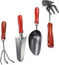Uonlytech Garden Tool Set 4pcs Mini Hand Trowel Soil Scoop Narrow Shovel and 3-Prong Rake for Planting and Gardening Supplies