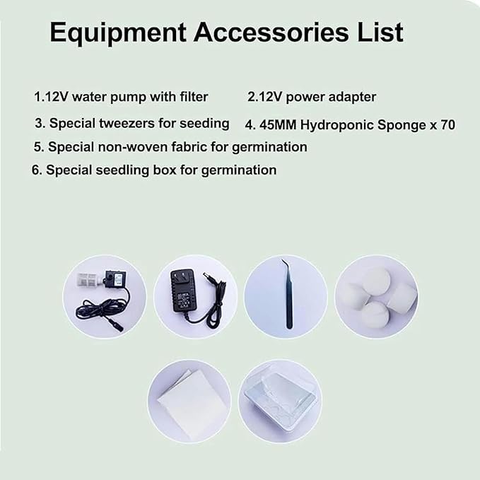 Hydroponic Culture Kits Foot Hydroponic Tower Aquaponia Planting System for Herbs Fruits and Vegetables with Moisturizing Pump Adapter Sowing Bed and Bag 10 Layers 10 CAPAS