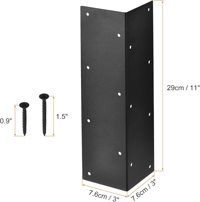 uxcell 12pcs Raised Garden Bed Corner Brackets for 12''-16'' Bed Metal Garden Corner Bracket for Furniture Flower Vegetable Planter Garden Black