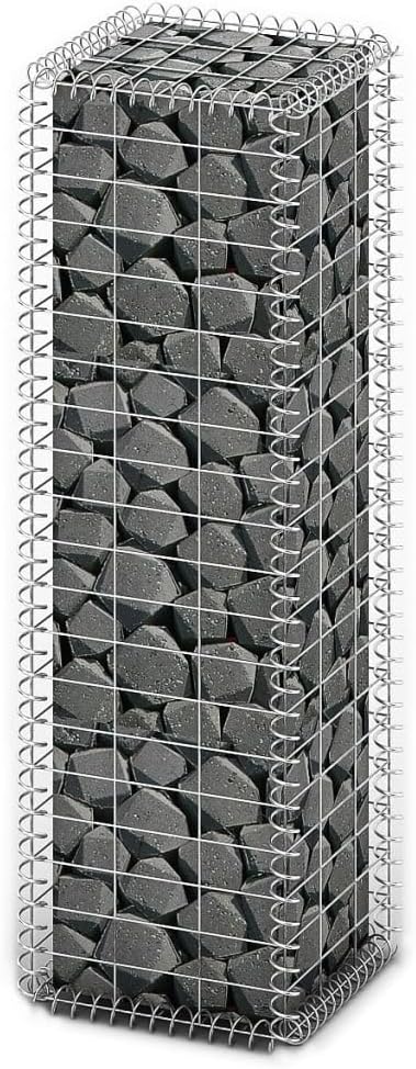 Gabion Basket with Lids Galvanized Wire 39.4x11.8x11.8Gabion Raised Bed Gabion Cages Basket Steel Woven Gabion Net for Backyard Garden -AA