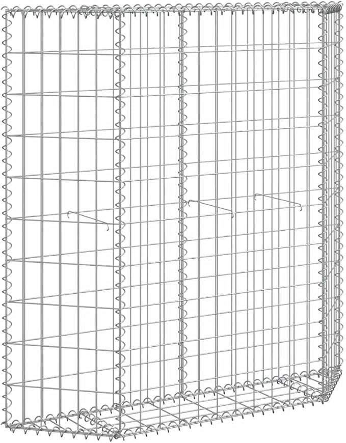 Gabion Raised Bed Silver Galvanized Steel 39.4x7.9x39.4 in Trapezoidal Outdoor Planter for Garden High Load Capacity