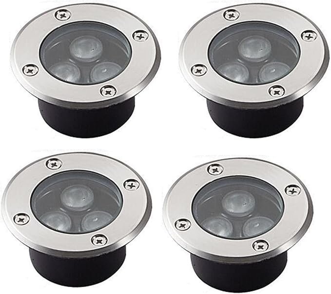 4PCS LED Beam Spotlight - 3W Outdoor SpotlightUnderground Light LED Ultra-Thin Recessed Patio Floor Light IP67 Waterproof Landscape Lights Built-in Floor LaGreen-24V