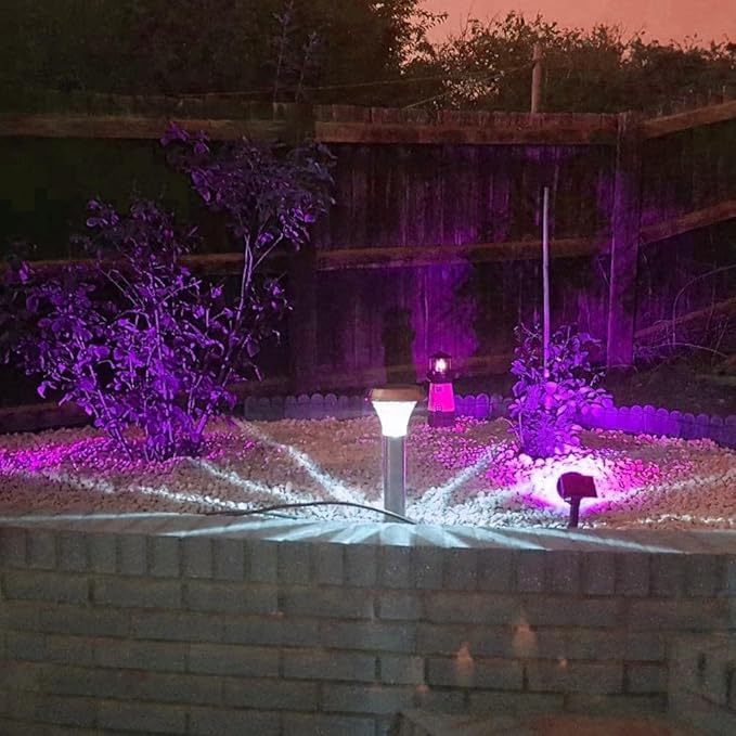 Solar Landscape Lights 4 LED Solar Spotlights 2 in 1 Security Light Solar Lights Outdoor Waterproof for TreePatioYard (Purple)