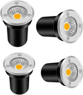 4 Pack 5W COB Low Voltage LED Landscape Lights - IP67 Waterproof Round Recessed Spot Lights for Patios Lawns Driveways Decks - Outdoor Garden Lighting (Blue AC85-265V)