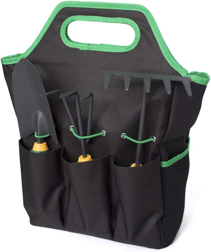 Garden Tool Set 6PCS Garden Tool Kit with Storage OrganizerErgonomic Hand Digging Weeder Rake Shovel Trowel Garden Gloves Perfect Gardening Tool Set Gifts for Woman and Men