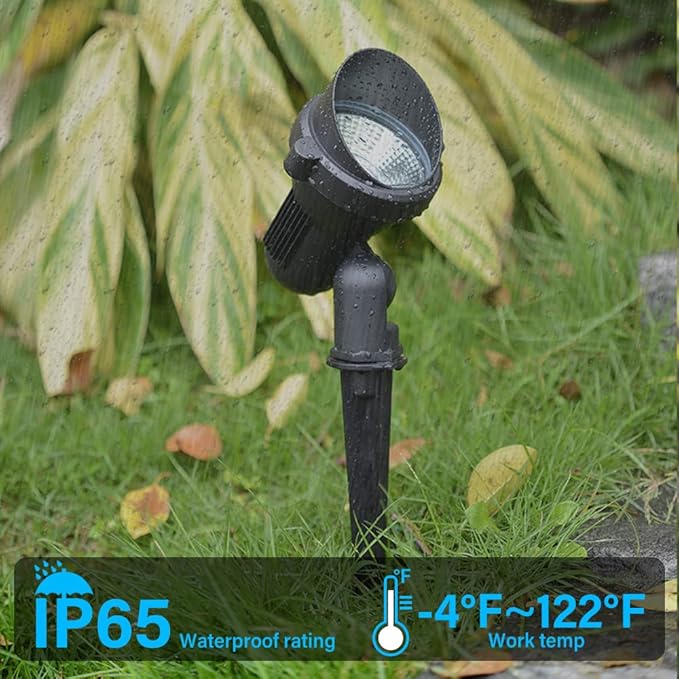LED Landscape Light6-Pack 12V Low Voltage Garden LightingCOB 7W Outdoor Spotlight IP65 WaterproofLandscape Flood Lighting for Yard Lawn