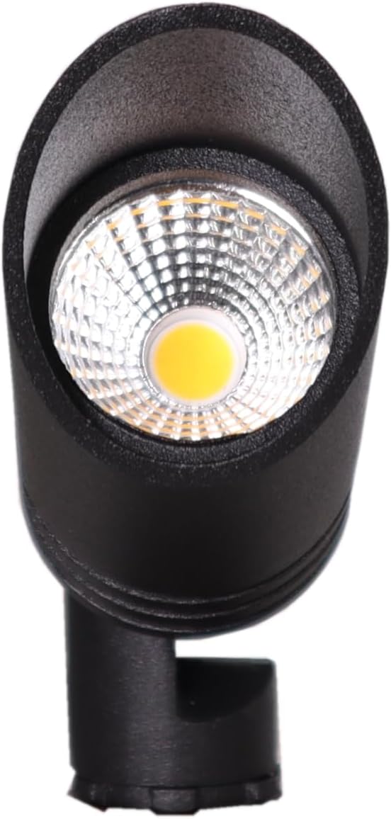 Best Pro Lighting Low Voltage Landscape Mini Spot Light 12V Integrated 3W LED 2700K Warm White Outdoor Spotlight Directional Up Lighting with Stake for Bushes Trees Shrubs Die-cast Aluminum
