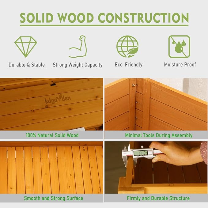 Raised Garden Bed 48x24x33 Large Wood Planter Box with Legs Outdoor Wooden Elevated Planters Raised Beds for Vegetable Flower Herb Standing Gardening Box for Backyard Patio Deck