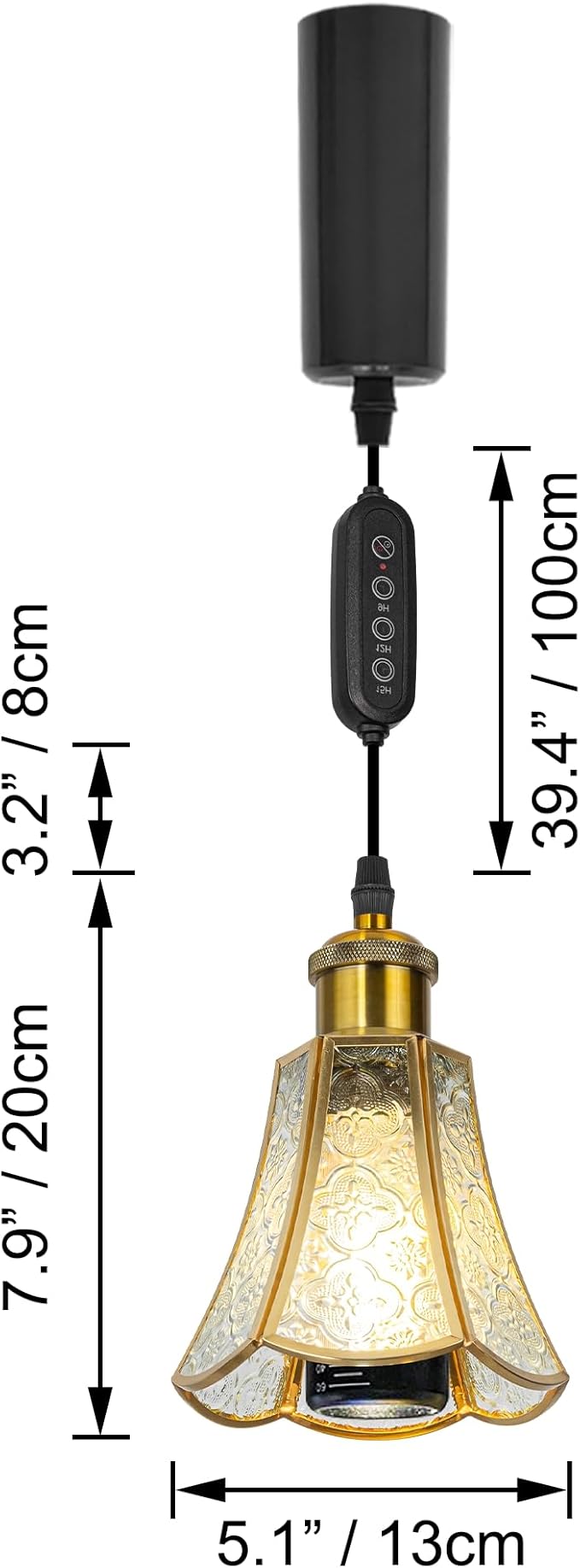 Adjustable Height J-Type Track Light Pendants 24 H Timer 4500K 10W LED Full Spectrum Clear Embossed Glass Copper Line Cover AUTO Plant Growing Lamp for Kitchen Island Green House