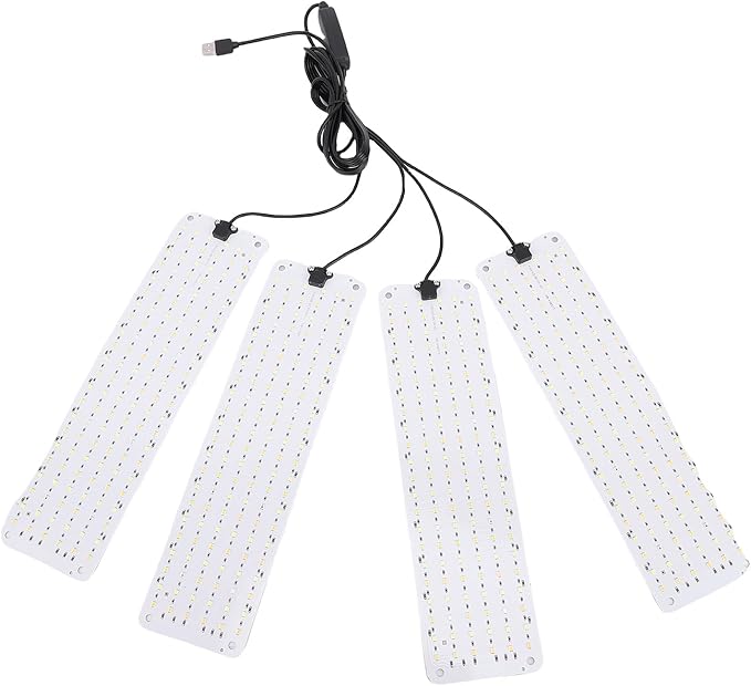 GLOGLOW LED Grow Lights AluminumBased Full Spectrum Plant Growth Lamp with Timer for Seed Starting and Indoor Vegetables (4 Head)