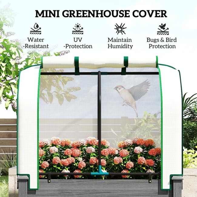 Raised Garden Bed with Legs &amp Retractable Cover 46.9 Tall Planter Box with Non-Woven Fabric Elevated for Vegetables Herbs Flowers Outdoor Patio Balcony 88 LB Capacity (Natural Wood)