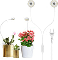 SANSI Grow Lights LED Pot Clip Plant Light 4000K Full Spectrum 4-Level Dimmable Auto On Off+Puck Grow Light 10W (150 Watt Equiv) Full Spectrum 2-Head Lamp for Plants with Ceramic Tech