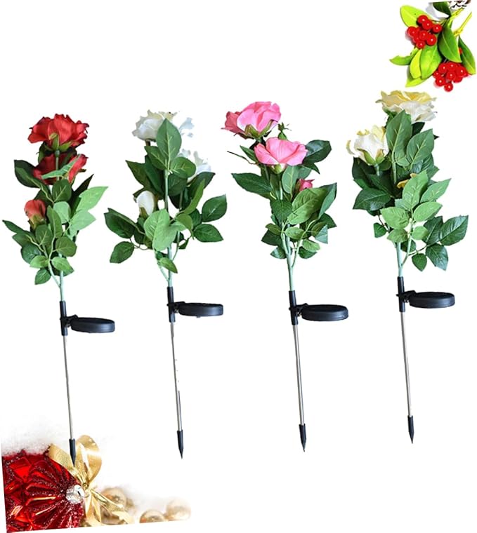 4 Pack Solar Narcissus Flower Led Outdoor Lights Waterproof Ip65 Energy-Saving Garden Decor for Lawns Courtyards