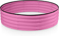 Round Galvanized Raised Garden Bed // 4×4×1 ft Galvanized Raised Garden Beds Outdoor for Gardening Vegetables Flowers // Patented Tool-Free Design Round Planter (Pink)