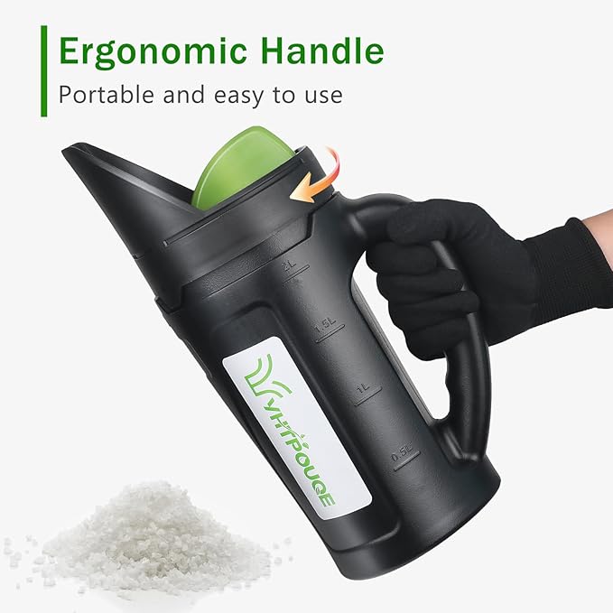 Hand held Spreader Seed Spreader for Ice Melt Grass Seed Fertilizer Lawn and Garden. Multiple Adjustable Opening Sizes for SaltIce Melt Up to 80 Oz