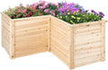 Raised Garden Bed L-Shaped Deep Planter Box with Open-Ended Base Outdoor Elevated Planter for Garden Patio Flowers Vegetables Backyard
