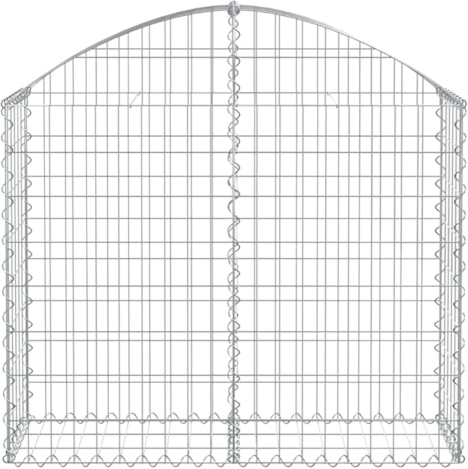 Gabion Basket Silver Galvanized Iron Rectangular Medium 39.4x39.4x11.8in Durable Outdoor Planter for Garden Beds Noise Reduction
