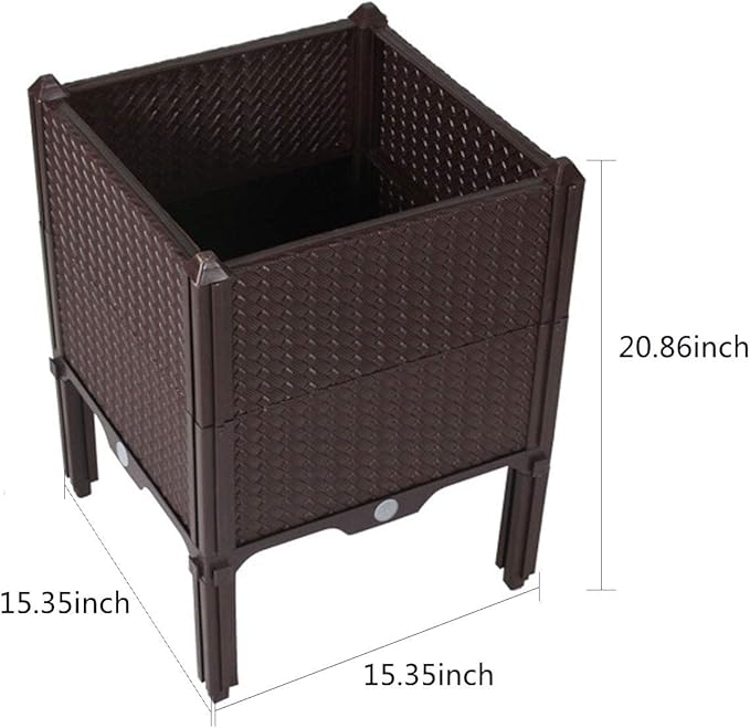 4 Pcs Planters for Outdoor Plants Elevated Garden Boxes Planter Box Raised Garden Bed with Legs Plant pots Perfect for Garden Patio Balcony Deck to Planting Flowers Vegetables Tomato and Herbs