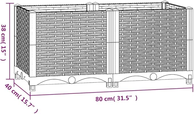 YAFF Raised Bed 31.5x15.7x15 Polypropylene (11.396lbs)
