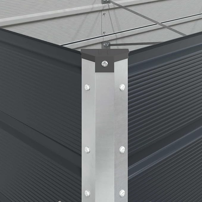 Galvanised Steel Raised Garden Bed Metal Planter Box for Outdoor Plants Vegetable Herb 151.57x39.37x29.53 Anthracite-830