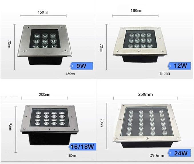 4PCS LED Underground Buried Lights - IP67 Waterproof 85-265V Landscape Spotlights (Green &amp Red 6W)