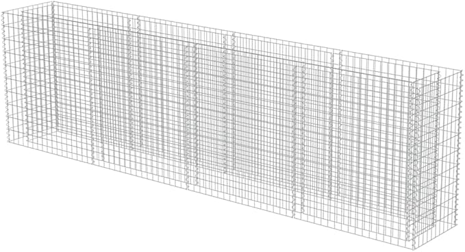 Gabion Raised Bed Silver Galvanized Steel Large Outdoor Planter Box for Garden 141.7x19.7x39.4 Inch Heavy-Duty Garden Bed