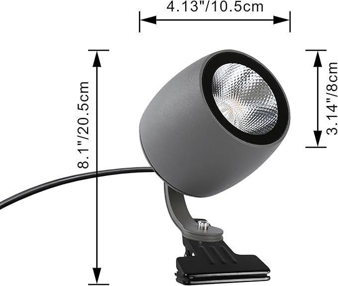 Kiven IP65 Waterproof LED Landscape Clamp Light LED Decorative Spotlight Lamp with Plug-in Cord and Timer for Indoor Outdoor Yard Step Statue LED Lawn Light (10W Cool White)