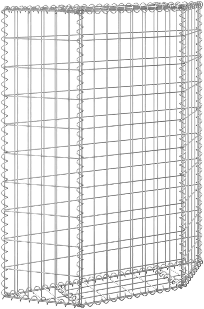 Galvanized Steel Trapezium Gabion Raised BedOutdoor Garden Galvanized Steel Wire Mesh Grid Stone Wall Flower Raised Bed for Vegetables Flowers Plants 31.5x7.9x39.4