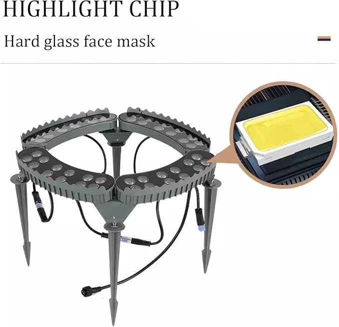Palm Tree Lights Die‑cast Aluminum LED Tree Hugger Lights Outdoor for Villa Garden Landscape Lighting.Excluding Transformer(Blue6 lamp Heads)