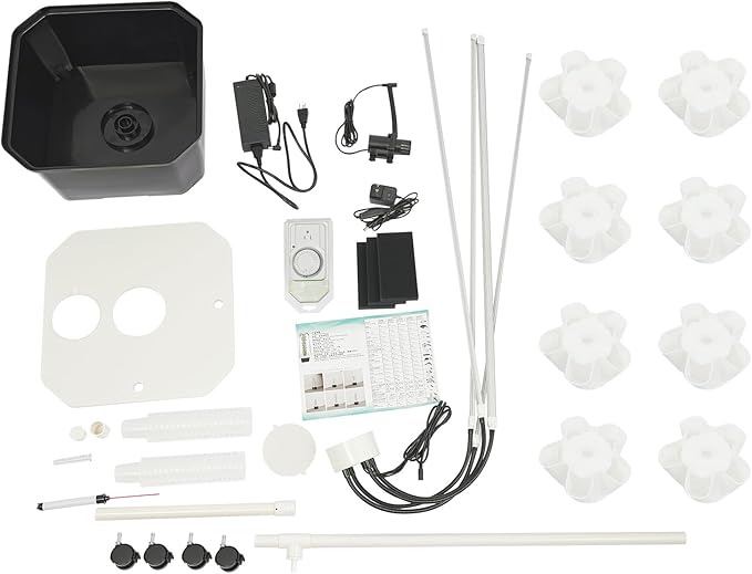 Hydroponics Growing Tower 40-Plant Hydroponic Outdoor Indoor Vertical Garden Kit with Grow Lights Water Pump Water Level Gauge Wheels Herb Garden Growing Tower (White-B 40-Hole)