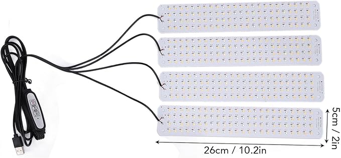 SUNGOOYUE Dimmable LED Grow Light Panel 384 LEDs Smart Timing 4 Brightness Levels Promote Plant Growth Memory Function Brightness Adjustment from 25% to 100% Aluminum Material