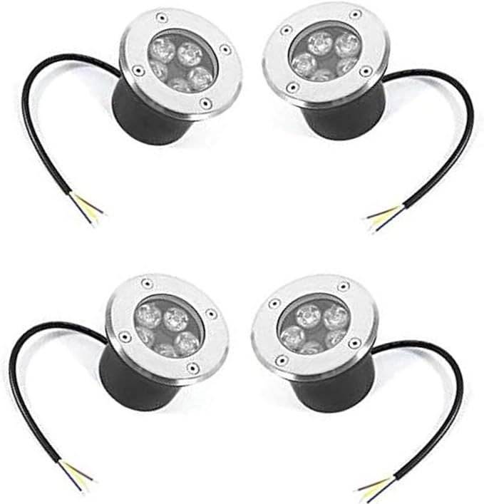 4PCS Outdoor Landscape Lights - 6W IP67 Waterproof Recessed Spotlights for Garden Courtyard &amp Lawn - Durable Ground Lighting Red LED Floor Lamps (220V)