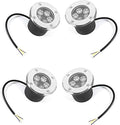 4PCS Outdoor Landscape Lights - 6W Waterproof Buried Spotlights IP67 Recessed Ground Lamp for Garden &amp Courtyard Red Light 220V Outdoor Lighting Solutions