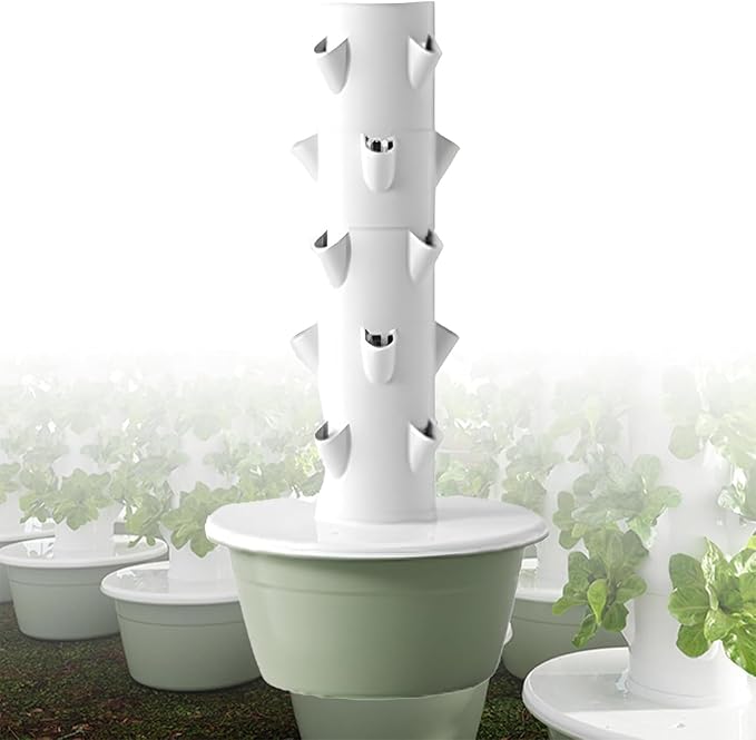 1 Set Hydroponic Growing Tower with LED Grow Lights and 30l Tank 5/7/9 Layers 20/28/36 Plants Indoor Hydroponics Growing System Soilless Cultivation Herbs Fruits Vegetables 7Layer