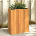 Rustic Solid Acacia Wood Garden Planter 23.2 x 10.8 x 27.6 Inch Rectangular Raised Bed Oiled Finish for Outdoor Plants Indoor/Outdoor Use