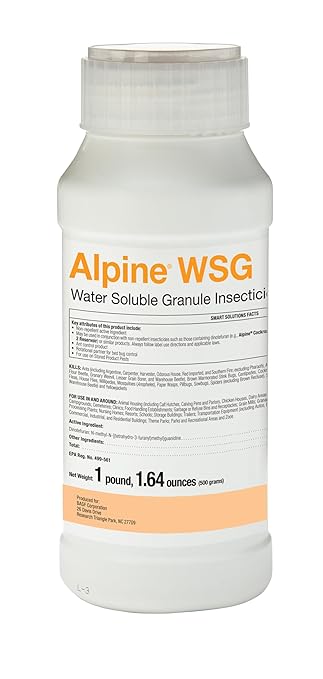 BASF Alpine WSG Water Soluble Granule Insecticide Indoor Outdoor Pest Control for Ants Flies Bed Bugs German Cockroach 500g