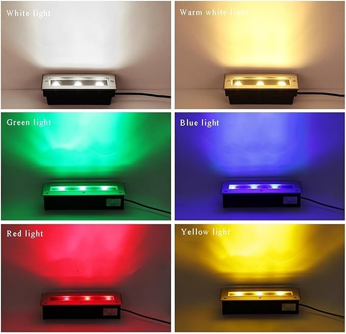 Landscape Lamps - Outdoor Buried Lights AC220V Outdoor Recessed Spot Light Rectangular Buried Garden Light Ground LED Lighting Spotlight for Garden Lawn Garage(Warm White9w)