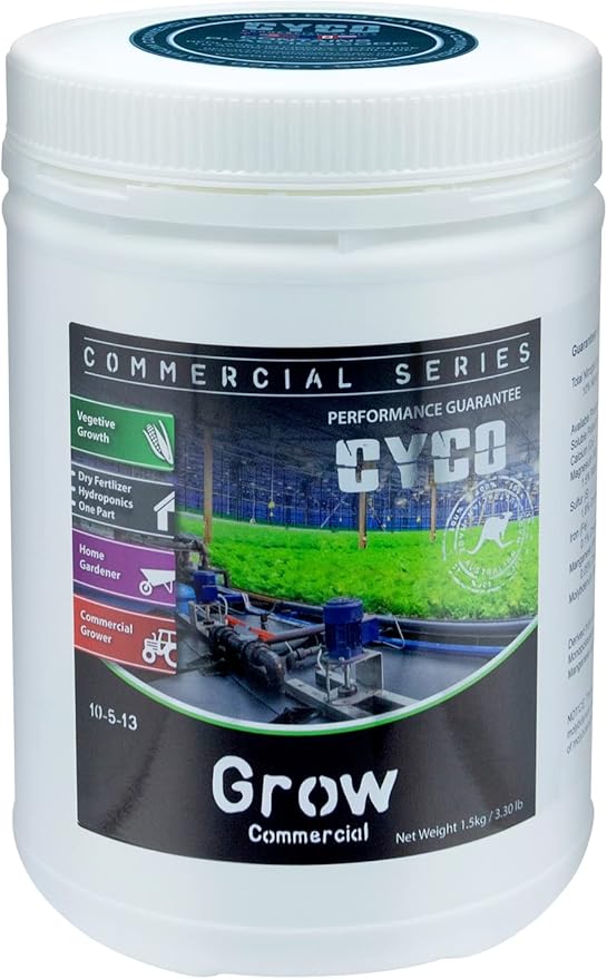 CYCO Commercial Series Grow One-Part Micronized Powder Fertilizer for Hydroponic and Soil Applications 1.5 Kg.
