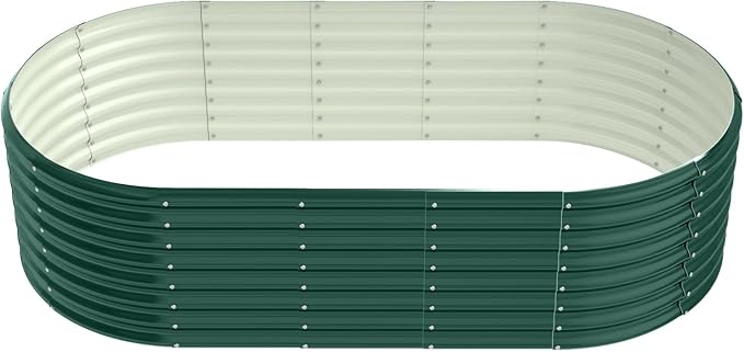 Galvanized Raised Garden Bed Kit Galvanized Planter Garden Boxes Outdoor Oval Large Metal for Vegetables