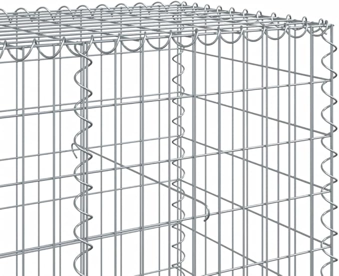 Galvanized Iron Gabion Basket with Cover 137.8x39.4x39.4 Large Outdoor Planter Box for Raised Garden Beds Flower Beds &amp Decorative Landscaping