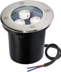 3W RGB Outdoor Recessed Spotlight - IP65 Waterproof LED Underground Light with Aluminum Tempered Glass for Garden Pathway (Blue Warm White 3W 24V)