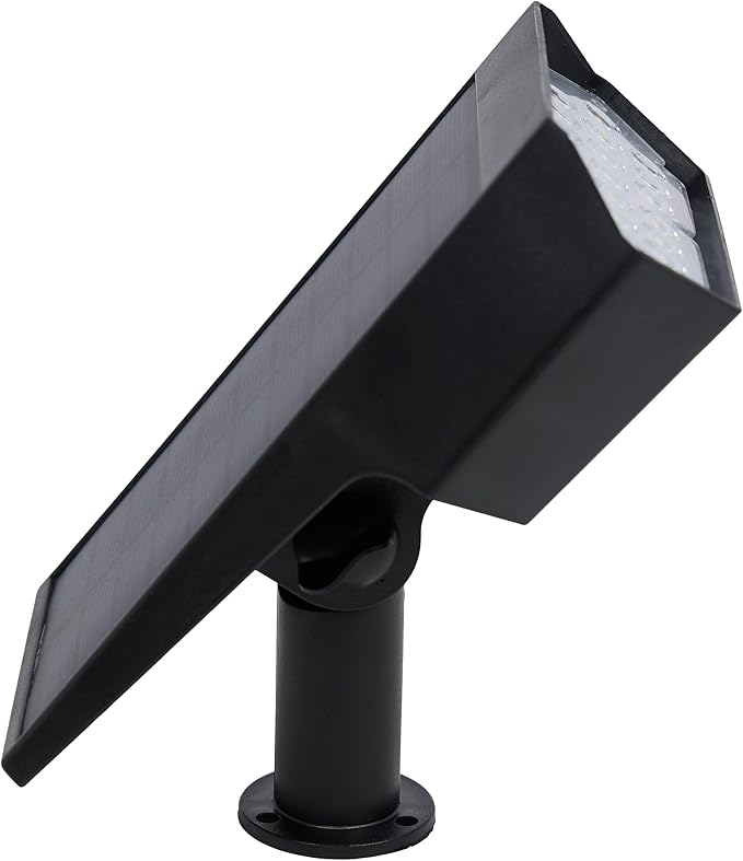 Alpine Corporation 11 Tall Outdoor Solar Pathway Spotlight Stake with Bright White LED Light Black