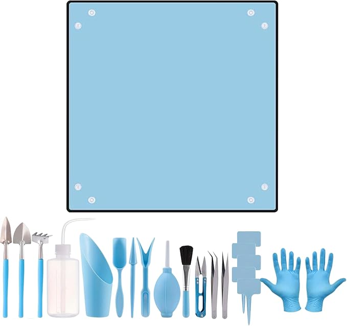 Garden Tools Mini Plant Soil Digging Equipment with Mat Garden Tool Set for Plant Repotting Mixing Watering Transplanting Indoor Outdoor Gardening Family Friends Women Men Use