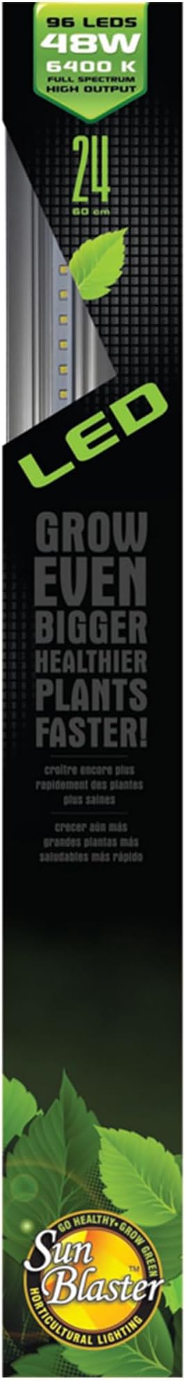 SunBlaster 24'' 6400K Full Spectrum 24W Self Cooling High Output 48 HPF LED Strip Light Indoor Horticulture Greenhouse Plant Grow Lamp